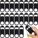 Remerry 50 Pcs Bottle Openers Stainless Steel Flat Bottle Opener Bulk 3.4 x 1.3 Inches Bartender Beer Key Soda Can Mini Speed for Kitchen, Bar or Restaurant (Black)
