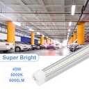 Very Bright 5ft LED Shop Light 10 Pack, 45W 6750LM 6500K Daylight Linkable, Easy Installation Garage Lighting for Workshop Basement General Lighting