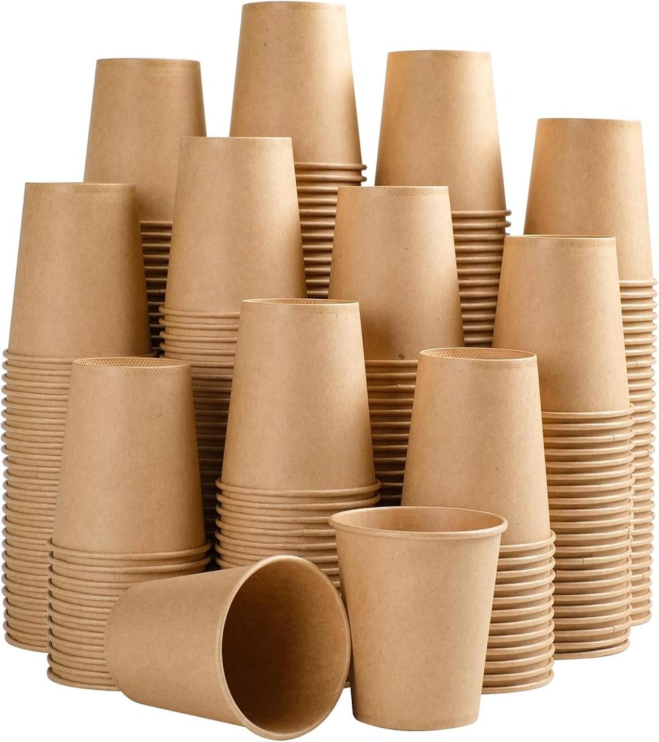 SIUQ 400 Pack 5 oz Kraft Paper Cups, Disposable Bathroom Cups, Mini Mouthwash Cups, Hot/Cold Beverage Drinking Cup for Home, Store, Travel, Events (Brown)