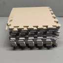 qqpp EVA Rubber 18 Tiles Interlocking Puzzle Foam Floor Mats - Baby Play Mat for Playing | Exercise Mat for Home Workout. White, Beige, Gray. QC-AJLb18N