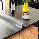 Kasepie Frosted PVC Table Cover Protector 36X60Inch, 1.5mm Thick Plastic Table Cover Rectangle,Clear Table Protector,Desk Protector Mat for Kitchen, Dresser, Writing Desk，Dining Room Table