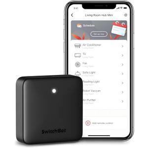 SwitchBot Hub Mini Smart Remote - IR Universal Remote, WiFi IR Blaster for TV, Air Conditioner, Compatible with Alexa, Google Home, Link SwitchBot to Wi-Fi (Support 2.4GHz) (Black)