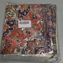 Blue Brown Carpet Pillow Covers 16x16 Inch Set of 2, Boho Rug Print Outdoor Decorative Vintage Rustic Throw Pillow Linen Blue Carpet Couch Cushion Case for Chair Sofa Bedroom Living Room (Dv1)