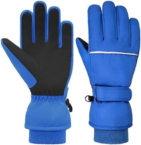YUHAN PRETTY Kids Winter Ski Gloves Waterproof Children Girls Boys Fleece Thermal Snowboard Snow Gloves Mittens for Cold Weather, M