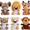 Sumind 12 Pieces Small Stuffed Animals Bulk Gifts Mini Stuffed Forest Jungle Animal Plush Toys 4.8 Inch Cute Elephant Lion Giraffe Tiger for Claw Machine Baby Shower Decorations(Sitting)