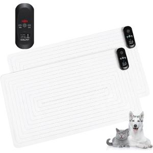SVD.PET (2-Pack Pet Training Mat with Tester, Pet Shock Pad, Dogs & Cats Electronic Repellent mat for Indoor, 3 Training Modes, 5 Levels, Pet Safe Mode (Black controler 30" X 16")