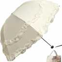 Vintage Lace Parasol Gothic Lolita Umbrella UV Sun Protection Witch Cosplay Photoshoot Props Party Decoration (Off-white)