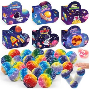 OCHIDO 24 Pack Valentines Day Cards for Kids with Bouncy Balls, Kids Valentines Day Gifts for School Classroom Exchange and Game Prizes, Valentines Party Favors for Boys Girls