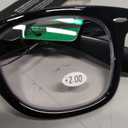 Multi Focus Progressive Reading Glasses 3 Powers in 1 Reader Square Horn Rim (Black)