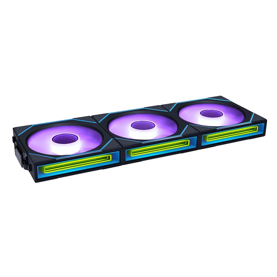 Lian Li UNI Fan SL-Infinity Wireless 120 - Triple Pack (Reverse Blade) - 2.4 GHz Wireless Signal ARGB Fan Control - Double Infinity Mirror - Low Noise - Controller Included - Black (12RSLIN1W3B)