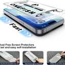 OneFish for iPhone 16 (6.1inch) Tempered Glass Screen Protector 2 Pack Auto Dust-Elimination Easy Installation Privacy Screen Protector