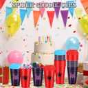 24 Pcs Spider Party Supplies Gift Spider Cup Bulk 16oz Thick Plastic Disposable Hot Cold Drink Cup Web Birthday with Lid for End of The Year Holiday Gifts (Red,Purple)