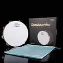 Glory Hand Held Tambourine Drum 10 inch Bell Birch Metal Jingles Percussion Gift Musical Drum Instrument for KTV Party Games (10 inch)