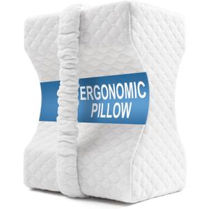Knee Pillow for Side Sleepers, Leg Pillow for Sciatica, Back, HIPS, Knees, Joints Pain Relief,Pillows for Between Legs While Sleeping Spine Alignment Support & Relieves Pressure White (Basic Strap)