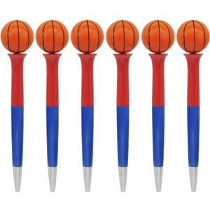 Fidget Pen Set with Rotating Balls, 6 Pack, Stress Relief Pens for Students and Adults (Basketball)