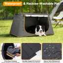 43 Inch Collapsible Travel Dog Crate for Medium Large Dogs, Portable Travel Kennel with Storage Pocket, Mesh Windows for Indoor & Outdoor Travel, 43.3 L x 24 W x 16.14 H, Dark Grey