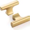 10 Pack 2 Inch, T-Bar Brushed Gold Cabinet Knobs Gold Drawer Knobs Gold Cabinet Pulls, ZK1303 Kitchen Hardware for Cabinets Drawers Bedroom Dresser Cupboard Bathroom Vanity Closet