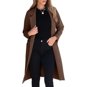ANRABESS Women Cardigan Sweater Jackets Open Front Thick Knit Oversized Blazer Coatigan 2025 Fall Winter Long Coats Outwear (X-Large, Coffee)