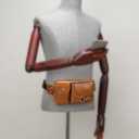NIUCUNZH Cowhide Waist Fanny Pack-Genuine Leather and Slim with Adjustable Waistband Brown