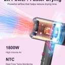 ANNLARY Hair Dryer with Comb | 1800W Blow Dryer with Diffuser for Curly Hair | Plasma Ionic Hairdryer for Frizz Control | Foldable & Protable Design for Travel | 6.5 ft ALCI Cord for Women and Men