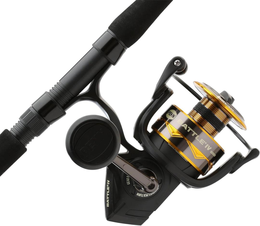 Penn Battle IV Spinning Reel and Fishing Rod Combo (6000 Size Reel - 7' - Medium Heavy - 1pc)