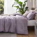 Bedsure Queen Comforter Set - Dark Red Comforter Queen Size, Soft Bedding for All Seasons, Cationic Dyed Bedding Set, 3 Pieces, 1 Comforter (90"x90") and 2 Pillow Shams (20"x26"+2") Grayish Purple Melange