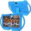 Kids Tablet 7 inch Android 12.0 for Toddler, 4GB RAM 32GB ROM Bluetooth IPS Screen Parental Control Dual Camera Shockproof Case for Educational Games, (Blue)