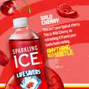 Sparkling Ice LIFESAVERS Wild Cherry, Zero Sugar Flavored Sparkling Water, with Vitamins and Antioxidants. No Artificial Dyes, Low Calorie Beverage, 17 fl oz Bottles (Pack of 12) (EXP 03/02/27)