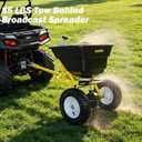 Tow Behind Broadcast Spreader, 85 LBS Capacity Lawn Spreader with 10" Pneumatic Tires, Hopper Cover, Universal Hitch & Adjustable Flow Control for Seed, Fertilizer, Salt and Ice Melt