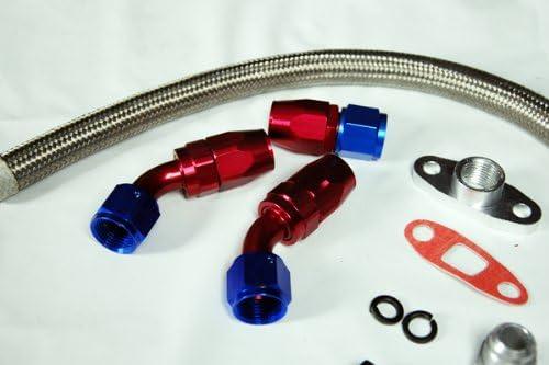Turbo Oil Drain Return & Feed Line T3 T4 T04E T60 T61 T70 Complete Kit 