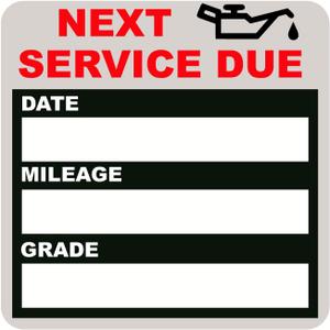 Oil Change Stickers Static Cling, 120pcs 2x2 Inches Oil Change Reminder Sticker for Windshield with No Residue, Clear Next Service Due Labels for Car Auto Vehicle Window