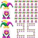 25 Pcs Mini Mardi Gras Gnomes Figurines Miniature Mardi Gras Gnomes Figures Decorations to Hide and Seek Tiny Rubber Gold Green Purple Ornament for Carnival Party Gift Craft (Heart)