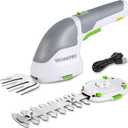 WORKPRO Cordless Grass Shear & Shrubbery Trimmer - 2 in 1 Handheld Hedge Trimmer Electric Grass Trimmer Hedge Shears/Grass Cutter Rechargeable Lithium-Ion Battery and Type-C Cable Included (White)