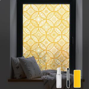 DKTIE Boho Stained Glass Look Window Privacy Film 35.4" x 78.7"
