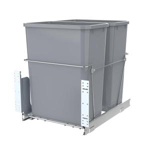 Double Pull-Out Trash Can for Under Kitchen Cabinets Include Double 35QT Trash Bin Doesn't Include Door Fittings, Bottom-Mount Recycling Bin