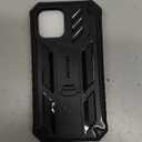FNTCASE for iPhone 12 Phone Case: for iPhone 12 Pro Phone Case Military Grade Drop Proof Rugged Protective Cover with Kickstand | Matte Textured Shockproof TPU Hybrid Bumper Cases 6.1 inch - Black