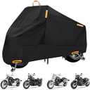 Motorcycle Cover All Season,Universal Weather Quality Waterproof Sun Outdoor Protection Scooter Shelter Tear Proof Night Reflective & LockHoles Storage Bag Fits up to 86.5" Motorcycles Vehicle