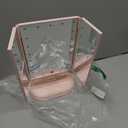 deweisn Trifold Lighted Vanity Makeup Mirror with 21 LED Lights,1x/2x/3x Magnification and Touch Screen Dimming,Two Power Supplies Makeup Mirror, Gift for Women (Pink)