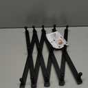 Wall Rack with 14 Hooks, Wooden Wall Expandable Coat Rack for Coat, Hats, Baseball Caps, Coffee Mug, Jewelry(Black)