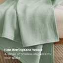 Bedsure GentleSoft 100% Cotton Blanket Queen Size for Bed - Breathable and Lightweight, Soft Cozy Textured Herringbone Woven Blanket for Summer, Sage Green, 90x90 inches