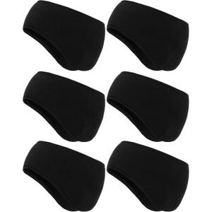 BBTO 6 Pcs Ear Warmer Headbands Winter Ear Muffs Running Sport Full Cover Headbands for Men Women Ski Running Cycling Outdoor (Black)