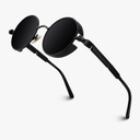 GQUEEN Retro Round Circle Steampunk Sunglasses Polarized Metal Alloy for Women Men MTS2