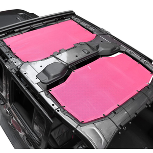 JeCar JLU Sun Shade Mesh Sunshade Provides UV Sun Protection Exterior Accessories Compatible with Jeep Wrangler 2018-2024 JL Unlimited 4 Door Front & Rear, Pink