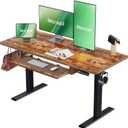 Marsail Electric Standing Desk with Ergonomic Keyboard Tray, 48x24 Inch Adjustable Height with 27.5 to 46.7 Height Range, 4 Memory Presets, Smooth and Quiet Lifting, Computer Workstation, Rustic