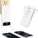 Portable-Charger Power-Bank with Built-in Cables & AC Wall Plug - 12000mAh PD 20W Fast Charging for iPhone,Samsung,Android, USB-C,Rechargeable External Battery Pack for Cell Phone,Type C,Travel White