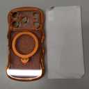 3 in 1 for iPhone 17 Pro Case with 360 Spin Magnetic Stand, 1X DIY Glitter Cardstock +1X Screen Protector, [Fit for Magsafe]Cute Wavy Trendy Glossy Clear Phone Cover for Women Girls 6.3Inch, Orange