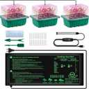 Verdenu 3PK Seed Starter Kit with Grow Light and Heat Mat, 36-Cells Indoor Large Seed Starter Tray with Humidity Dome, Adjustable LED Lighting for Seed Germination, Propagation of Vegetables