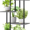 Plant Stand Indoor 6-Tier Metal Wood Plant Shelf for Multiple Flower Pots Corner Tall Flower Holders for Living Room Balcony Bedroom, Oak Grey