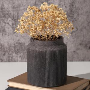 Farmhouse Vase for Home Decor, Vintage Rustic Terracotta Flower Vase Suitable for Home Decor, Living Room, Shelf, Dining Table. 4.4IN*5.1IN ZSHLXM (Dark Brown)