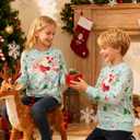 Funnycokid Kids Ugly Christmas Sweater Girls Boys Xmas Sweatshirt Funny Fleece Outfit 3D Print Clothes 4-16 Years (Blue, M)